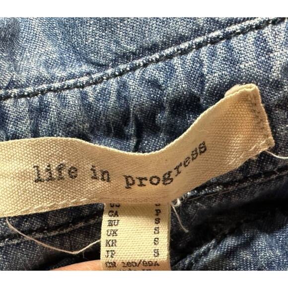 Life in Progress Womens Snap Front Ombre Long Sleeve Blue White Shirt Small - Picture 5 of 10